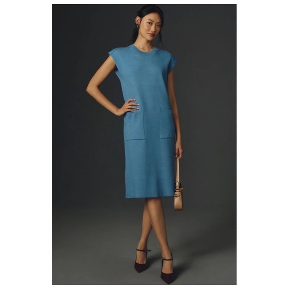 Anthropologie Dresses & Skirts - Anthropologie Maeve Women's Muscle Column Midi Dress Blue Sz 1X